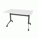 TABLE RABATTABLE POLLY L.140 X P.70 CM PLATEAU BLANC - ANTHRACITE