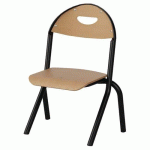 CHAISE MALIBU AST - T1 - ASS/DOS HÊTRE / ACIER NOIR 9005 - MANUTAN EXPERT