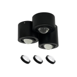 LINDBY SPOT POUR PLAFOND JYLA, NOIR, 4200 K, 3 LAMPES, LENTILLE, GX53