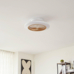 LINDBY VENTILATEUR DE PLAFOND LED MAMUTI, COULEUR BOIS, SILENCIEUX, 55 CM