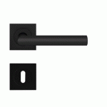 POIGNÉES DE PORTE SUR ROSACES CARRÉES SÉRIE ER 28 RHODOS - NOIR MAT - CLÉ L KARCHER DESIGN