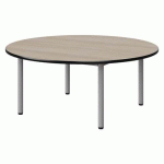 TABLE MALIBU Ø 120 T1 4P STRA ANTIB ACACIA/NOIR GRIS 9006
