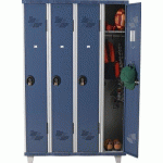 VESTIAIRE SUR PIEDS INDUSTRIE PROPRE 300 MM 1 COLONNE SERRURE MORAILLON LILAS - MANUTAN COLLECTIVITÉS