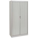 ARMOIRE CLASSTOUT CLASSIQUE MÉTAL GRIS - L. 90 X H. 198 CM - AVEC RIDEAUX GRIS