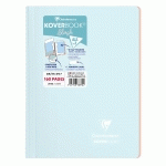 CAHIER RELIURE INTÉGRALE ENVELOPPANTE KOVERBOOK A4 160 PAGES LIGNÉ + MARGE COUVERTURE POLYPROPYLÈNE TRANSPARENT - BLEU GIVRÉ/CORAIL - LOT DE 5