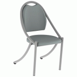 CHAISE 280 ALU ASS/DOS GINKGO PIERRE - 4P GRIS 9006 - MOBIDECOR
