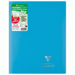 LOT DE 4 - CAHIER PIQUÉ KOVERBOOK 24X32 CM 96 PAGES GRANDS CARREAUX COUVERTURE POLYPROPYLÈNE OPAQUE 100% RECYCLÉ - BLEU