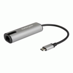 STARTECH.COM ADAPTATEUR 2.5GBE USB C VERS ETHERNET NBASE-T NIC - RÉSEAU MULTI-VITESSE USB 3.0 TYPE C 2.5/1 GIGABIT/100 MBPS/PORTABLE USB 3.1 VERS RJ45/LAN COMPATIBLE TB3/MACBOOK PRO SURFACE