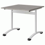 TABLE MALIBU 80X80 T5 DL STRA ABS BÉTON F186/BLC 9016