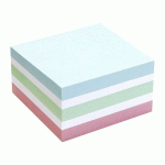 BLOC CUBE REPOSITIONNABLE PASTEL BRUNEAU 75 X 75 MM - BLOC DE 400 FEUILLES