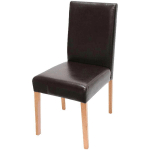 CHAISE DE SALLE À MANGER LITTAU, CHAISE DE CUISINE, CUIR MARRON, PIEDS FONCÉS - BROWN