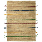 THEDECOFACTORY - COLOR JUTE - TAPIS EN JUTE AVEC TRESSES EN LAINE MULTICOLORES 120X170 - MULTICOLORE