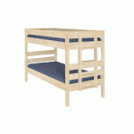 PACK LIT SUPERPOSÉ BAS ALTO + 2 MATELAS  BOIS NATUREL 90X200 CM/OPT:MATELAS ELBE HD