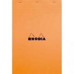 RHODIA BLOC DE DIRECTION COUVERTURE ORANGE 80 FEUILLES DÉTACHABLES FORMAT A4+ RÉGLURE LIGNÉ+MARGE