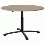 TABLE MALIBU Ø 120 T3/T6 PC ST ALAISÉ CHÊNE 1146/NOIR 9005 - MANUTAN EXPERT