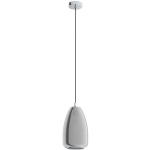 CHROME PENDANT LUMIÈRE ALOBRASE Ø20CM NOIR TRANSPARENT H: 110CM