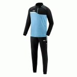 ENSEMBLE SURVÊTEMENT DE FOOT POLYESTER VESTE ET PANTALON ENFANT - JAKO - COMPETITION 20 BLEU CLAIR/NOIR