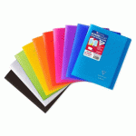 LOT DE 40 - CAHIER PIQUÉ KOVERBOOK 17X22CM 96 PAGES GRANDS CARREAUX COUVERTURE POLYPROPYLÈNE TRANSPARENT - ASSORTIS