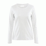 T-SHIRT MANCHES LONGUES FEMME BLANC TAILLE S - BLAKLADER