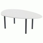 TABLE DE RÉUNION TUBO GALET 200 X 123 CM BLANC ANTHRACITE