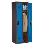 VESTIAIRE AVANTAGE - INDUSTRIE PROPRE - 2 COLONNES - CORPS ANTHRACITE - PORTES BLEU