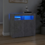 VIDAXL - BUFFET AVEC LUMIÈRES LED GRIS BÉTON 80X35X75 CM