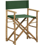 CHAISES PLIABLES DE DIRECTEUR 2 PCS VERT BAMBOU ET TISSU - VIDAXL