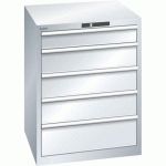 ARMOIRE GRIS CLAIR 717X725X850 AVEC 5 TIR. 200KG - LISTA