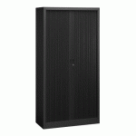 ARMOIRE MÉTAL À RIDEAUX UNION G. H 198 X L 100 X P 45 CM CORPS NOIR RAL 9005 RIDEAUX NOIR