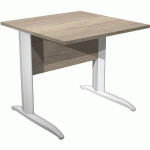BUREAU DROIT PIEDS L MÉTAL FAST 80CM CHÊNE CANADIEN BLANC