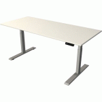 BUREAU RÈGLABLE MOVE2 SILVER L180XP80XH63-127 BLANC/ARGENT - KERKMANN