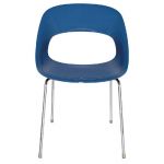 CHAISE VISITEUR TWEET - POLYCARBONATE - BLEU - PIEDS MÉTAL CHROMÉ (PRIX À L'UNITÉ)