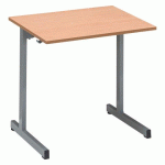 LOT DE 2 - TABLE SCOLAIRE 1 PLACE SYLLAB - L.70 CM - PLATEAU HÊTRE - TAILLE 4 POUR CP/CE1 PIÈTEMENT GRIS