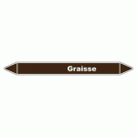 LOT DE 5 - MARQUEUR DE TUYAUTERIE - GRAISSE - NFX 08-105 - VINYLE LAMINÉ 450 X 52 MM
