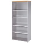 MEUBLE HAUT ACTUAL SANS PORTES - H.180 X L. 80 X P. 47 CM - CORPS ALUMINIUM - TOP CHÊNE