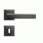 POIGNÉES DE PORTE SUR ROSACES CARRÉES EPL 46Q SEATTLE - GRIS TITANIUM - CLÉ L KARCHER DESIGN