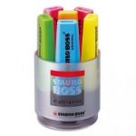 STABILO POT À CRAYONS GARNI DE 6 SURLIGNEURS POINTE BISEAUTÉE ASSORTIS BOSS