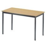 TABLE BUDGET RECTANGLE 120 X 60 CM - PLATEAU HÊTRE - PIEDS GRIS FONCÉ