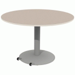 TABLE MANO MOB Ø120 T6 STRAT ALAISÉ PRALINE BLC PASTEL/9006 - MOBIDECOR
