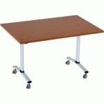 TABLE PLIANTE AXE CARRÉE 80X80 CM MERISIER/ALU - MANUTAN EXPERT