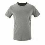 TEE-SHIRT PERSONNALISABLE HOMME EN COTON ORGANIQUE BIO GRIS CHINÉ