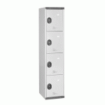 VESTIAIRE COLONNE 4 CASES MONOBLOC GRIS