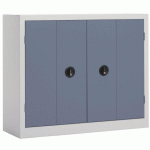 ARMOIRE MÉTAL LUXE PORTES PLIANTES 120 X 100 CM GRIS/BLEU - MANUTAN COLLECTIVITÉS
