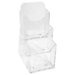 EXACOMPTA PRÉSENTOIR DE TABLE VERTICAL DE PROSPECTUS CRISTAL - 3 COMPARTIMENTS DL - TRANSPARENT - LOT DE 5