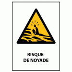 LOT DE 3 - PANNEAU DANGER - RISQUE DE NOYADE - W167 - NORME ISO EN 7010 VINYLE SOUPLE AUTOCOLLANT A5