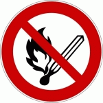 PICTOGRAMME D'INTERDICTION ISO EN 7010 - FLAMMES NUES INTERDITES - P003  - PVC - 400