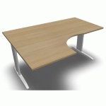 PLAN COMPACT 160X80X120 CM RETOUR GAUCHE BLANC/CHÊNE CLAIR - EOL