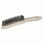 BROSSE MÉTALLIQUE ACIER DUR- MANCHE BOIS OUTIFRANCE