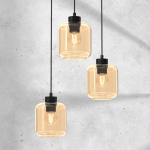 EKO-LIGHT SUSPENSION SOMBRA, AMBRÉE, À 3 LAMPES, RONDE