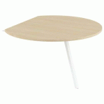 EXTENSION RONDE GARY P/RETOUR 80 CM PIED BLANC PLATEAU CHÊNE CLAIR - MBA